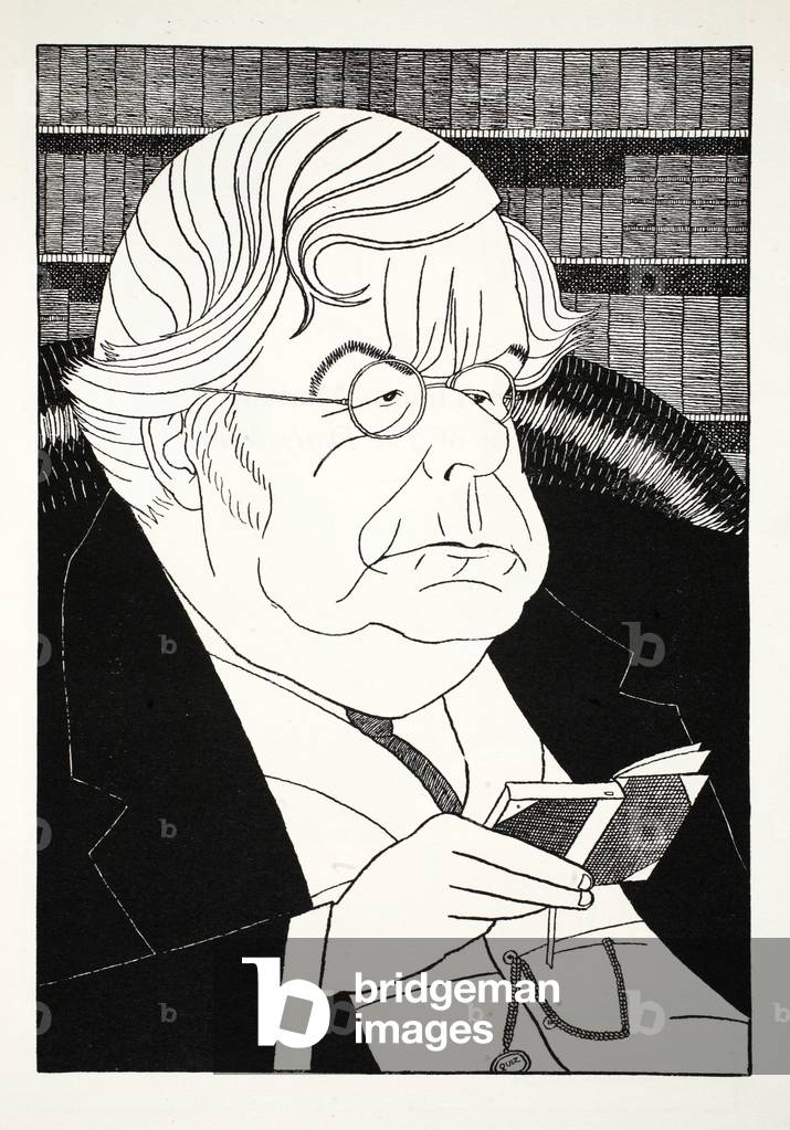 Mr Augustine Birrell, illustration from Eighty Eight Cartoons by Powys Evans, pub. Cayme Press, 1926 (litho)