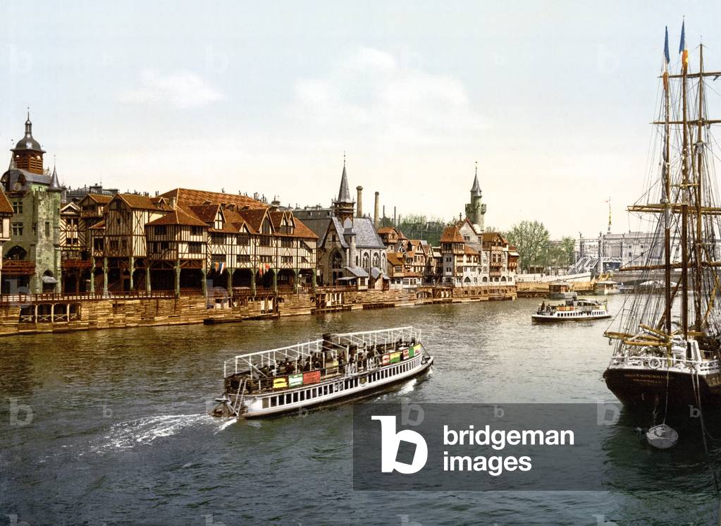Le Vieux Paris, vue sue la Seine, Paris (hand-coloured photo)