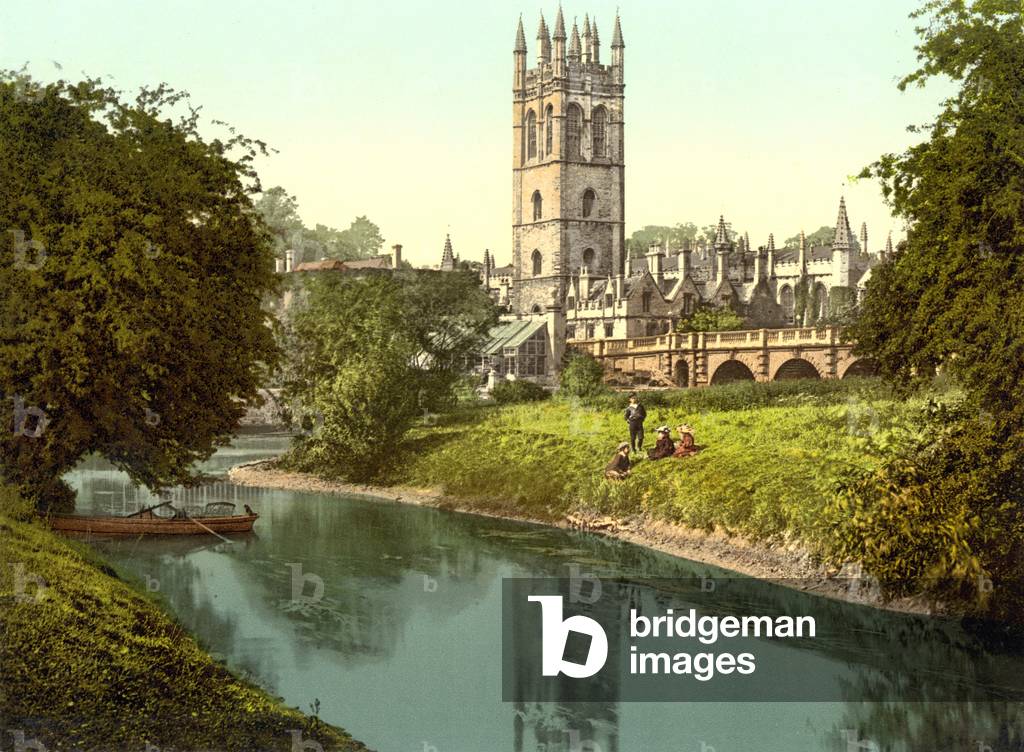 Magdalen Tower, Oxford (hand-coloured photo)
