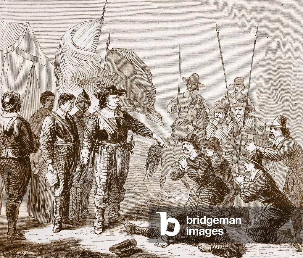 Cromwell Suppressing the Mutiny in the Army, 1649 (litho)