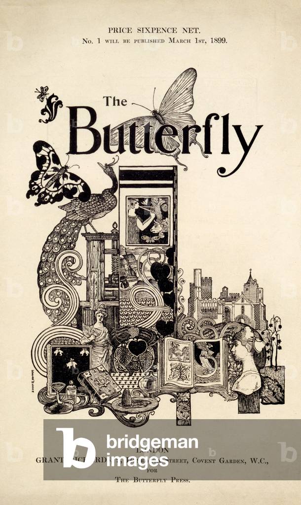 Cover of 'The Butterfly' Magazine, published March 1 1899 (litho and letterpress)