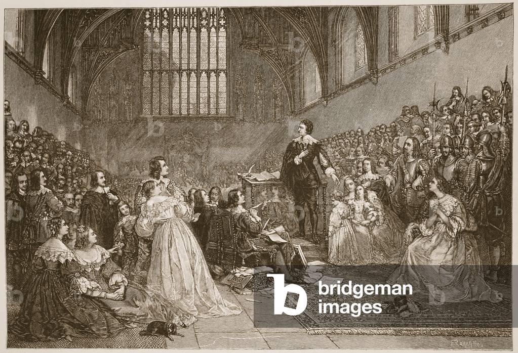 Trial of Lord Strafford, illustration from 'The Church of England: A History for the People' by H.D.M. Spence-Jones, pub. c.1910 (litho) (sepia photo)