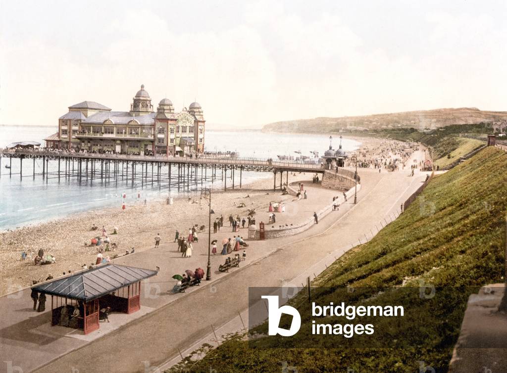 Colwyn Bay Promenade, from station (hand-coloured photo)