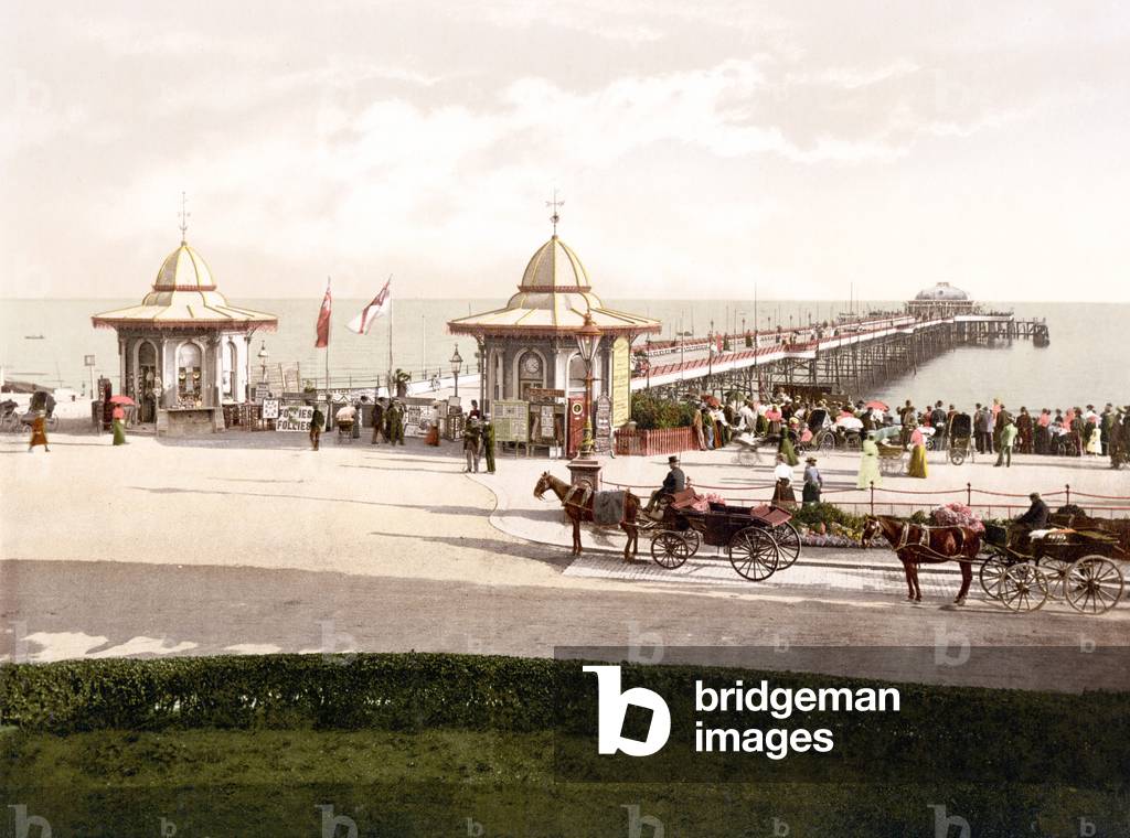 The Pier, Worthing (hand-coloured photo)