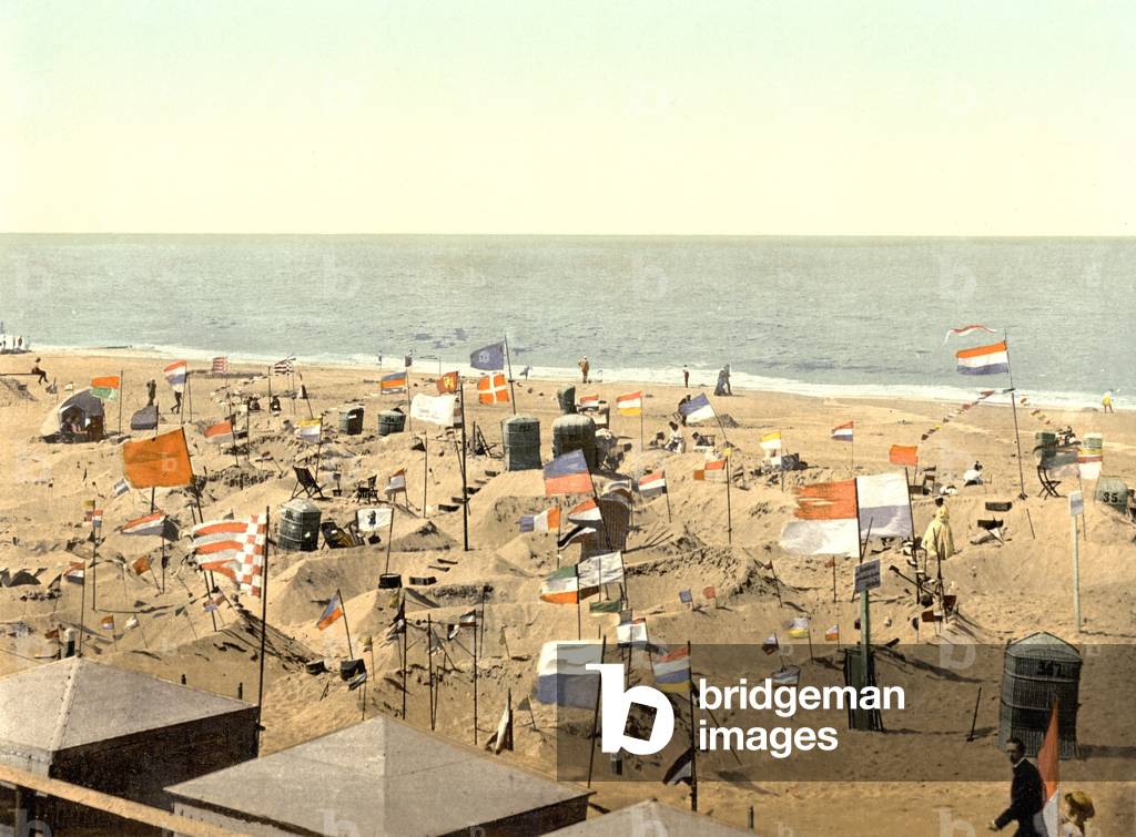 Sand castle Competition, Westerland, Germany, pub. c.1895 (postcard chromolithograph)