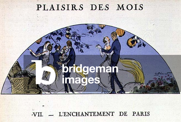 The Pleasures of the Month, an illustration from 'Monsieur' magazine, pub. c.1921 (pochoir print)