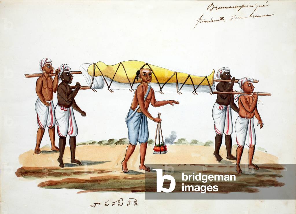 Brahman funeral procession (w/c on paper)