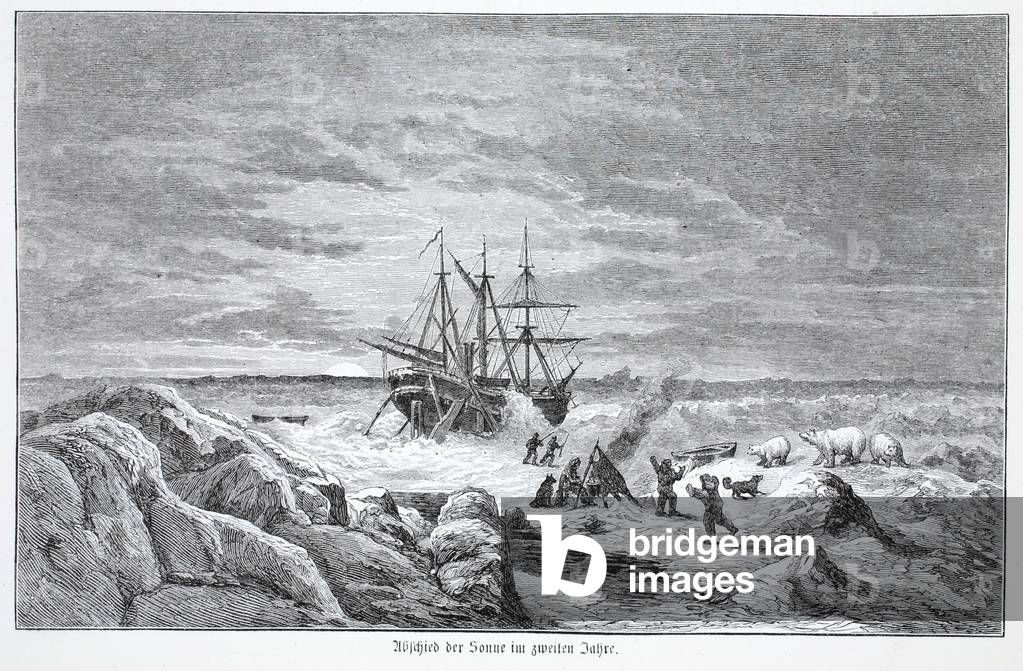 Farewell of the sun in the second year, 1876 (engraving)