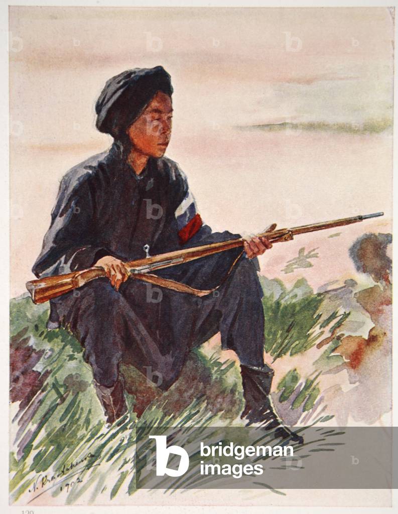 Illustration from 'Manchuria: images from the Russo-Japanese War', edited by A. Martynoff, St. Petersburg, 1907 (colour litho)