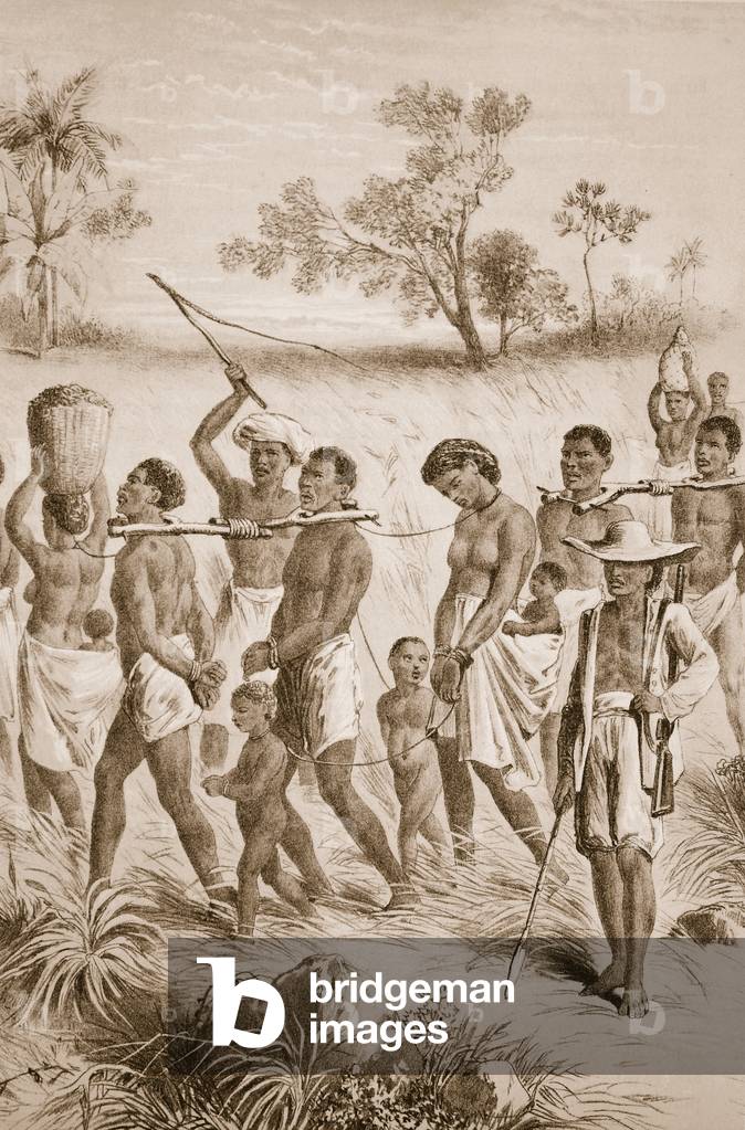 Band of captives driven into slavery (litho)