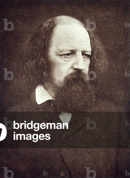 Portrait of Alfred, Lord Tennyson (1809-92), c.1889-91 (b/w photo)