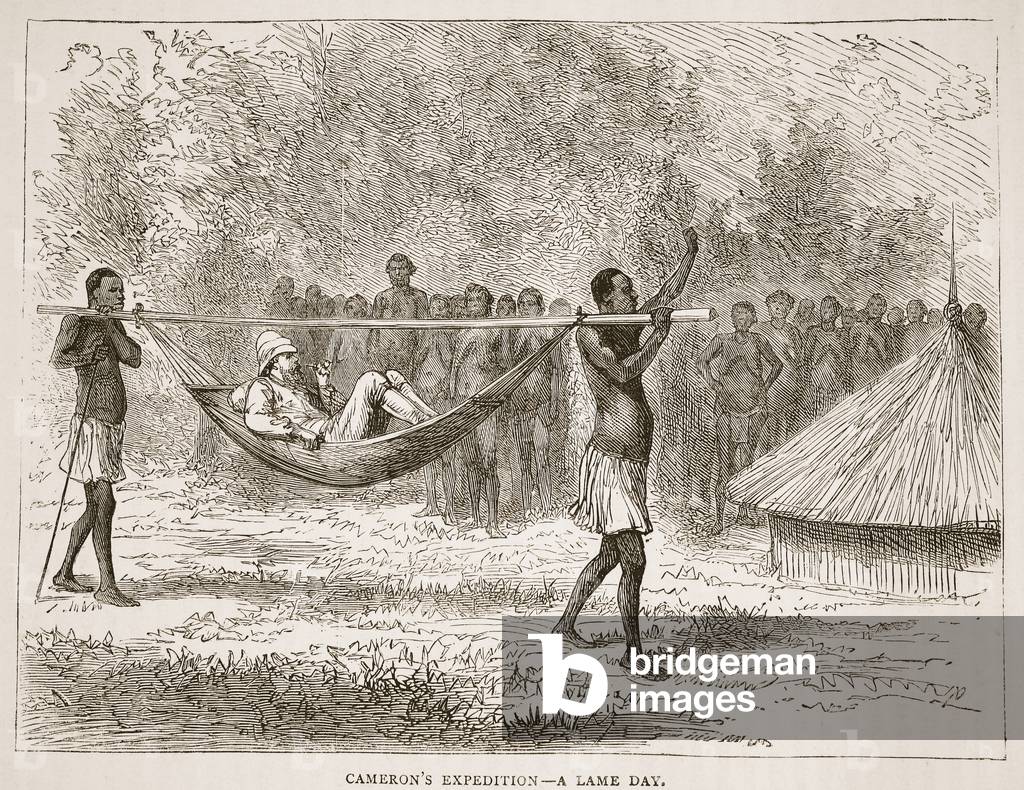 Cameron's expedition- a lame day, illustration from The Pictorial Edition of the Life and Discoveries of David Livingstone by J. Ewing Richie, pub. by A. Fullarton & Co., 1876 (litho)