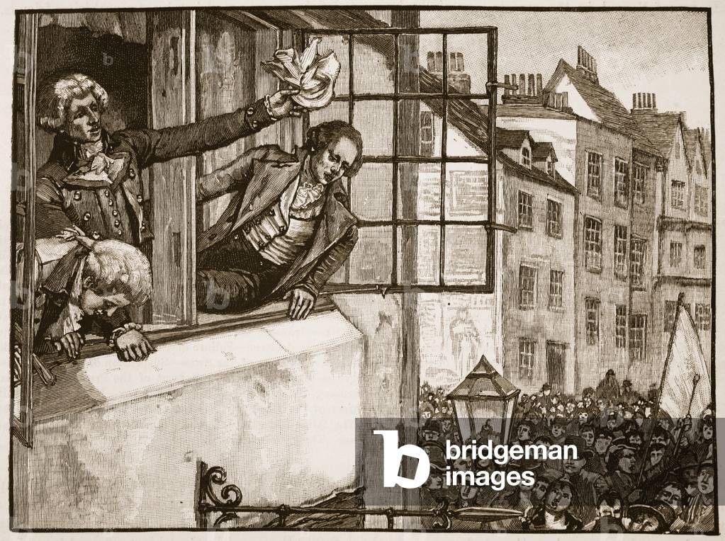 The Priestley Riots at Birmingham, 1791, illustration from 'Cassell's Illustrated History of England' (engraving) (sepia photo)