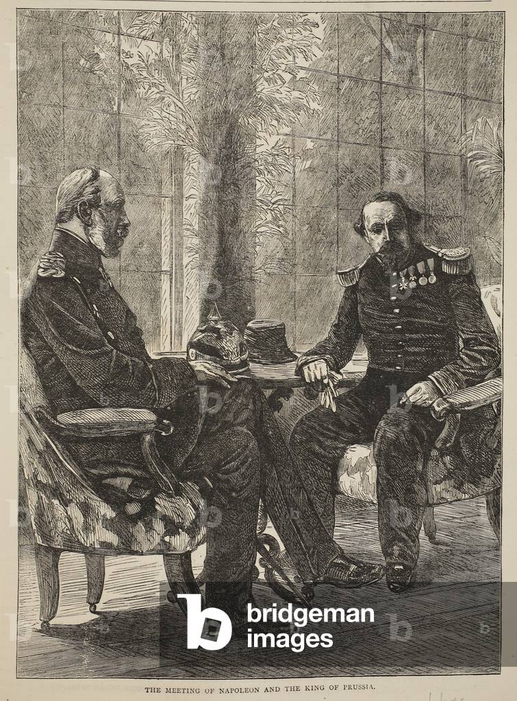 The Meeting of Napoleon and the King of Prussia, September 1870, illustration from 'Cassell's History of the War between France and Germany, 1870-1871' (litho)