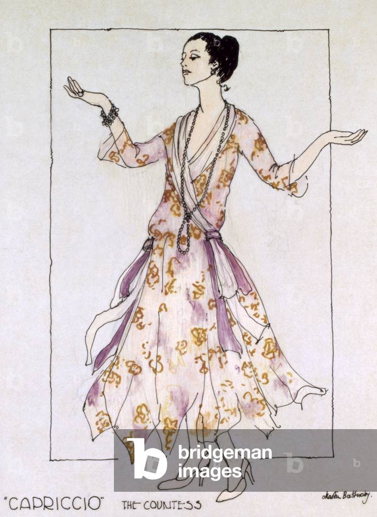 Immagine di Disegno "Costumi per la contessa in «Capriccio» di Richard Strauss", 1973 di Martin Battersby