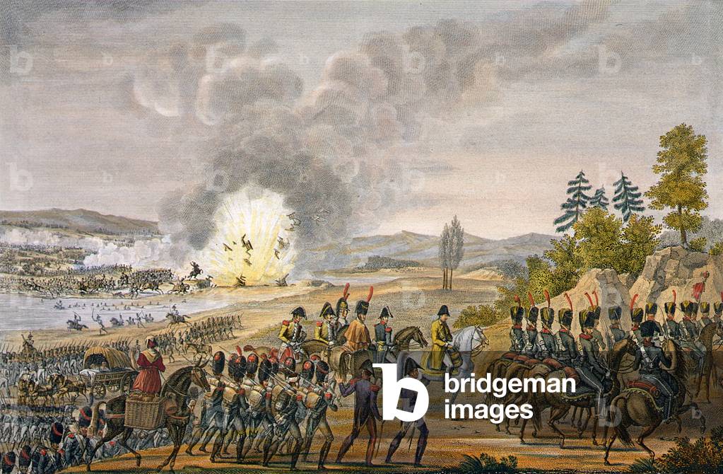 The French Retreat after the Battle of Leipzig, 19 October 1813, engraved by Francois Pigeot (b.1775) (aquatint)