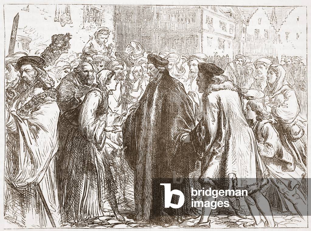 Reception of John Huss at Nuremberg, illustration from 'The History of Protestantism' by James Aitken Wylie (1808-1890), pub. 1878 (engraving)