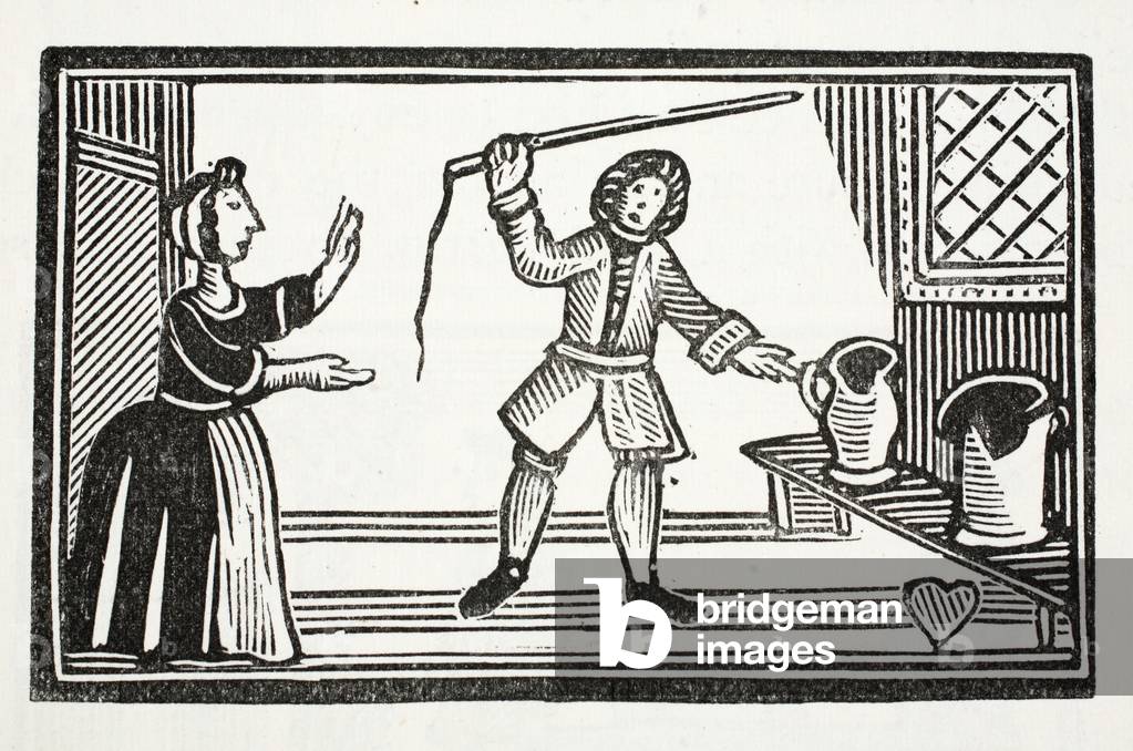The Mad Pranks of Tom Tram, illustration from 'Chap-books of the Eighteenth Century' by John Ashton, pub. 1882 (litho)