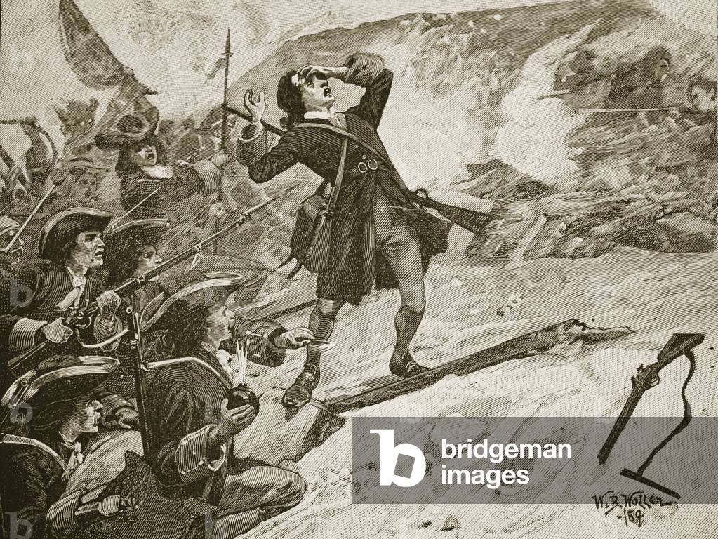 The assault of Athlone, illustration from 'Cassell's Illustrated History of England' (engraving) (sepia photo)