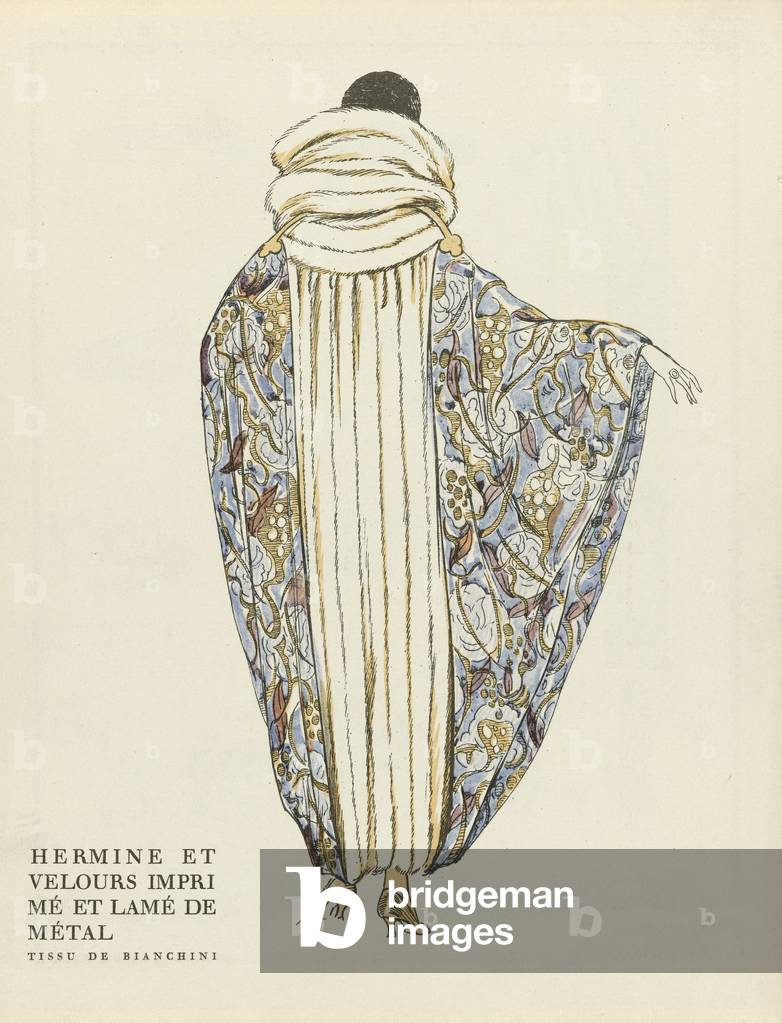 Hermine et Velours Imprimé et Lamé de Métal, pub. 1922 (pochoir print)