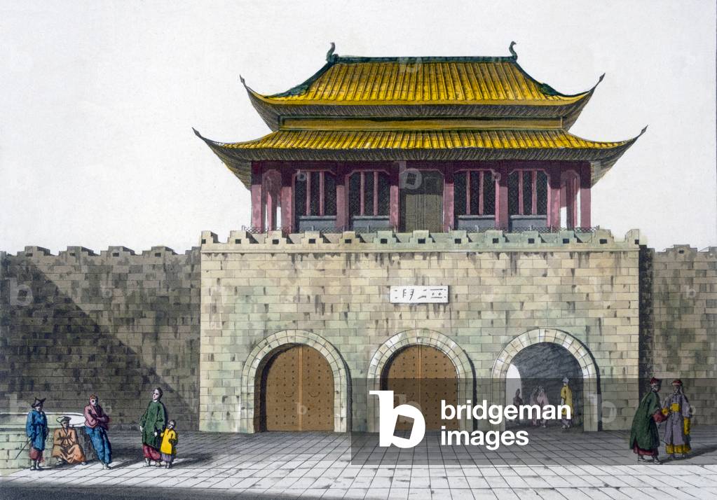 Pagoda towers of Nanking, c.1820s-30s (coloured engraving)