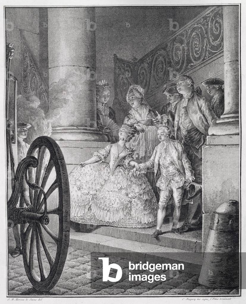 Trip to the Opera, engraved by P.C. Baquoy (1759-1829) and C.E. Patas (1744-1802)