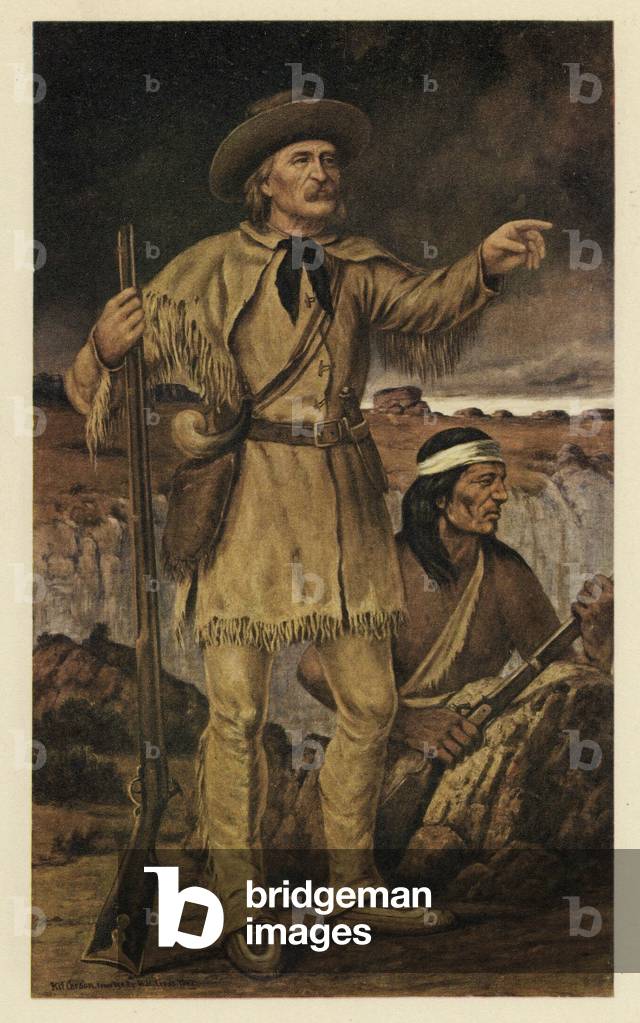 Christopher (Kit) Carson (1809 - 1868),  (colour litho)