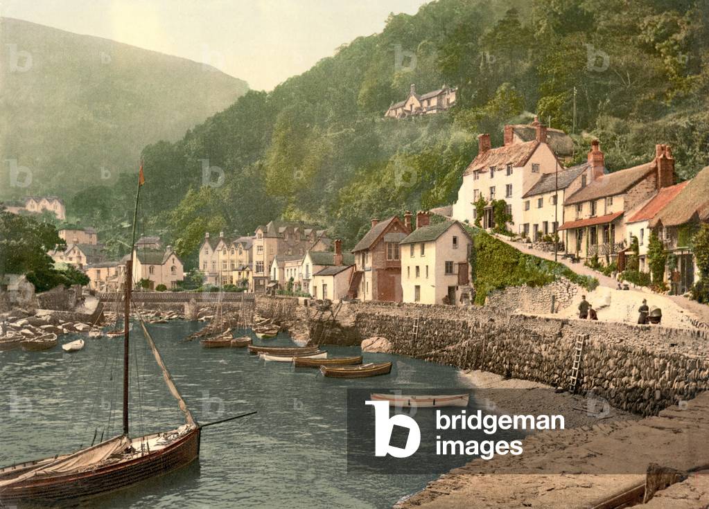 Lynmouth Harbour (hand-coloured photo)