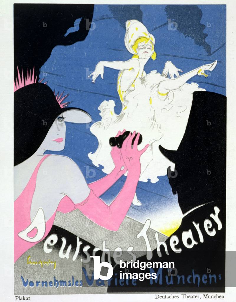 Poster for the German Theatre, Munich, 1920 (colour litho)