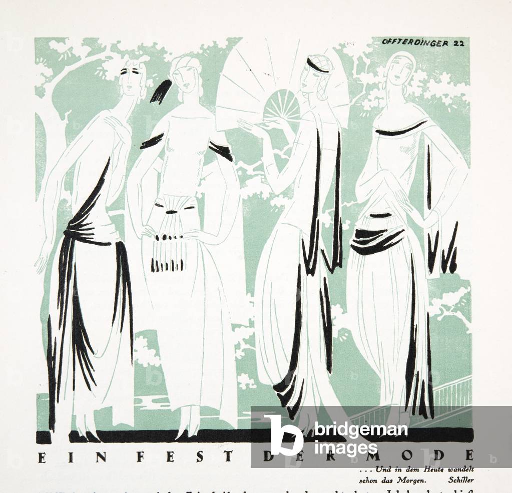 Ein Fest der Mode, from Styl, pub.1922 (pochoir print)