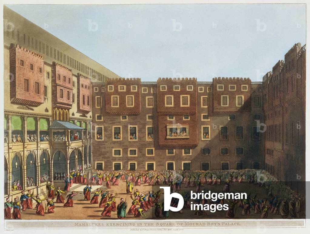 "Mamelucken trainieren auf dem Platz des Palastes von Mourad Bey", 1802 von Luigi Mayer