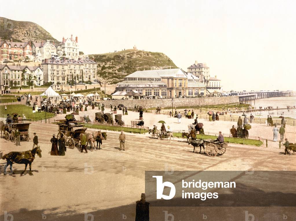 On the beach, Llandudno (hand-coloured photo)