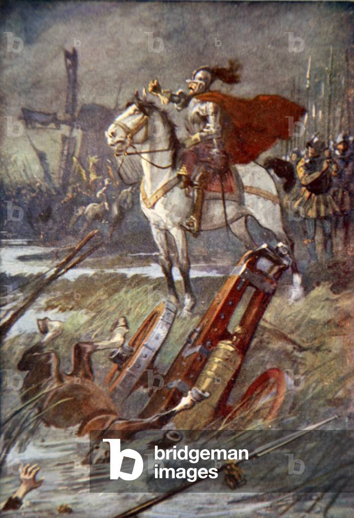 William the Silent at the siege of Leiden (colour litho)