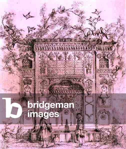 Ornamental Fountain, near the Galata Tower in Constantinople, from 'Art and Industry', published by Delatre, Paris, 1857 (engraving)