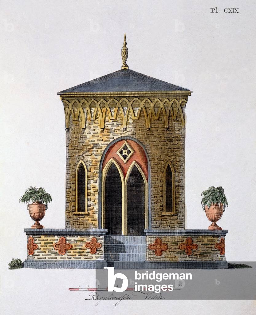 Design from 'Magazine of Garden Gems' by G. van Laar, published 1802 (colour litho)