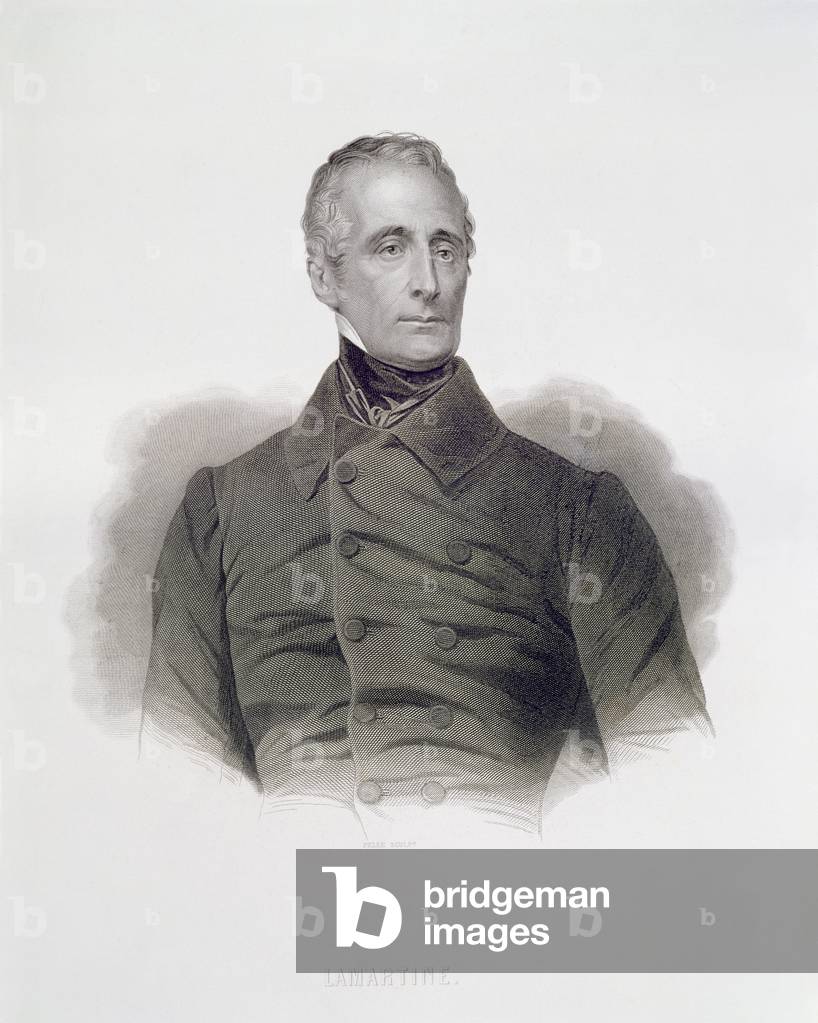 Alphonse de Lamartine, engraved by Pierre Pelee (1801-71) (engraving)