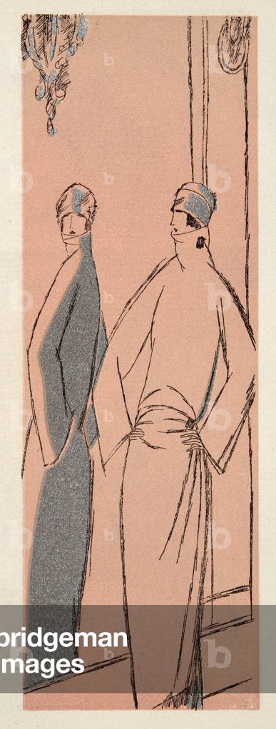 Reflection, from Gazette de Bon Ton, pub.  1920 (pochoir print)