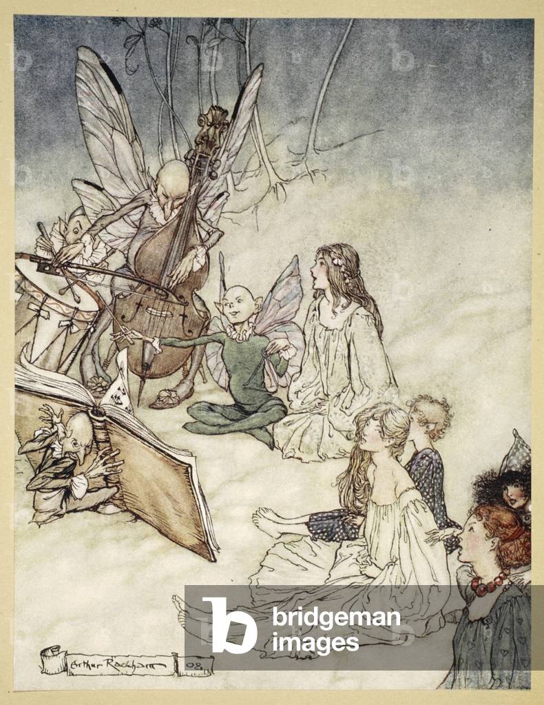 E una canzone fata, illustrazione da 'Midsummer Nights Dream' di William Shakespeare, 1908 (colore lito)