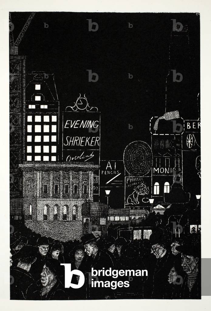 Piccadilly Circus; the last of John Nash, illustration from Eighty Eight Cartoons by Powys Evans, pub. Cayme Press, 1926 (litho)
