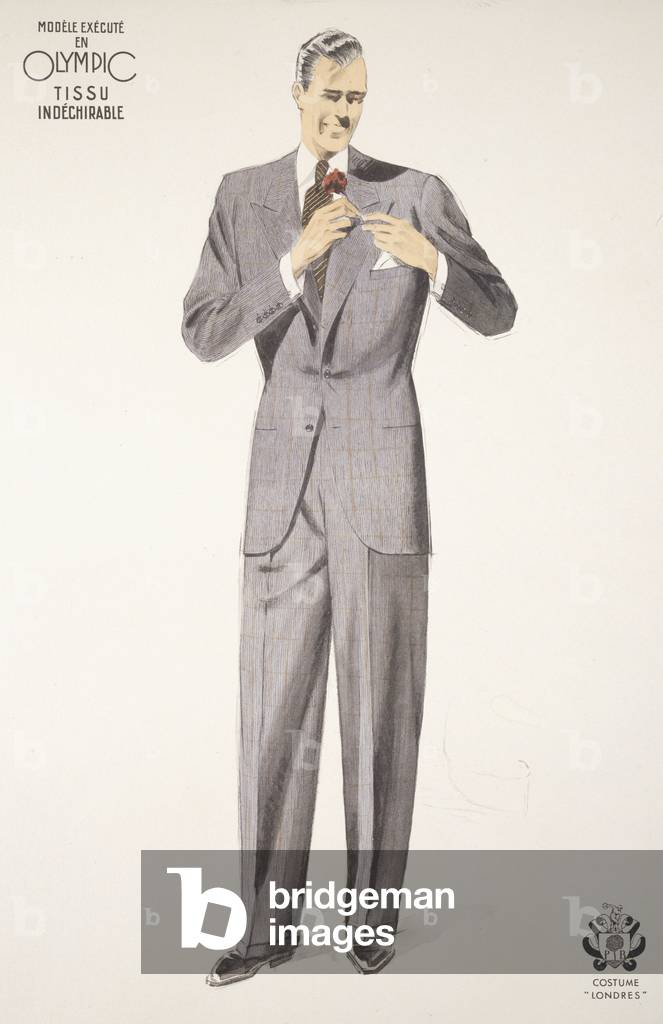 Advertisement for Olympic's 'London' suit, 1929-30 (colour litho)
