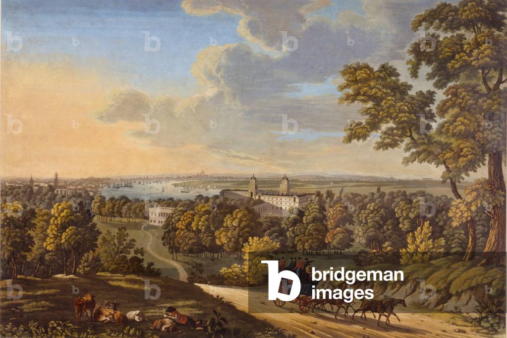 Flamstead Hill, Greenwich: The Stagecoach heading south c.1810/20 (w/c on paper)
