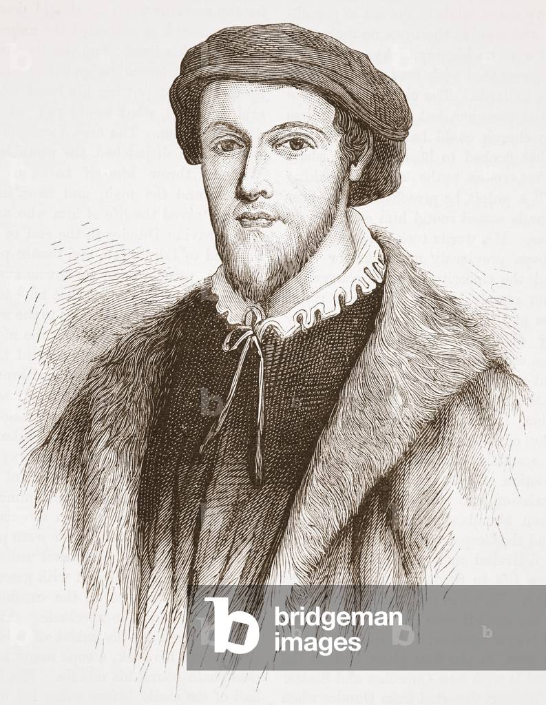 George Wishart, from a print in the possession of David Laing, illustration from 'The History of Protestantism' by James Aitken Wylie (1808-1890), pub. 1878 (engraving)