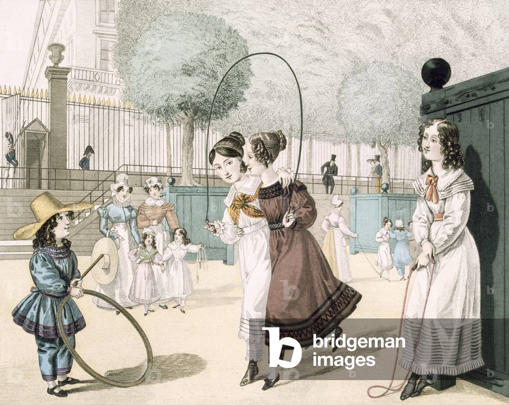 The Skipping Game, plate 115 from 'Le Bon Genre', 1822 (coloured engraving)