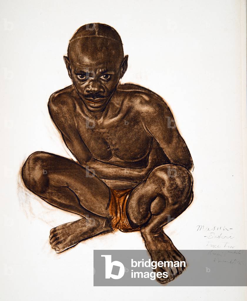 Masua, Tike-Tik (Arebi) Haut Ouelle, from Dessins et Peintures d'Afrique, executes au cours de l'expedition Citroen Centre Afrique, deuxieme mission Haardt Audouin-Dubreuil,  pub. Paris, 1927 (colour litho)
