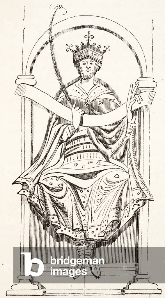 King Edgar (from Cotton MS) (engraving)