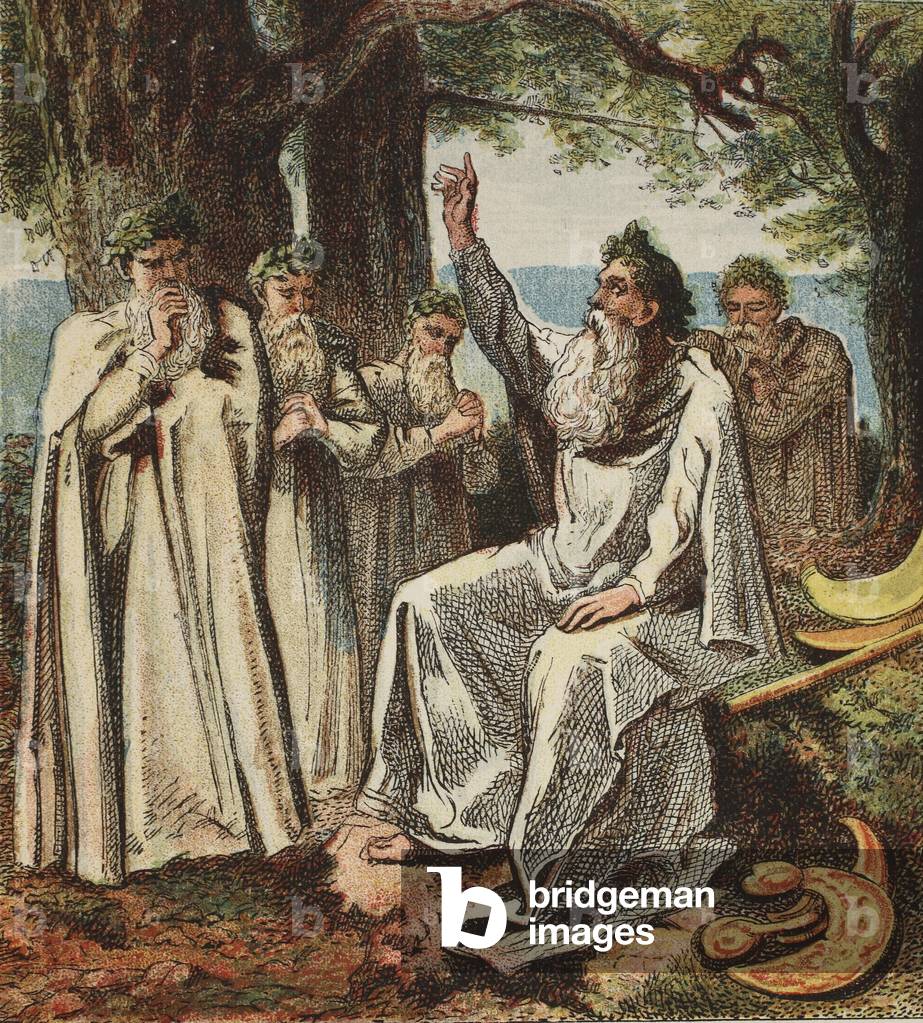 Druids or British Priests, pub. 1890 (colour lithograph)