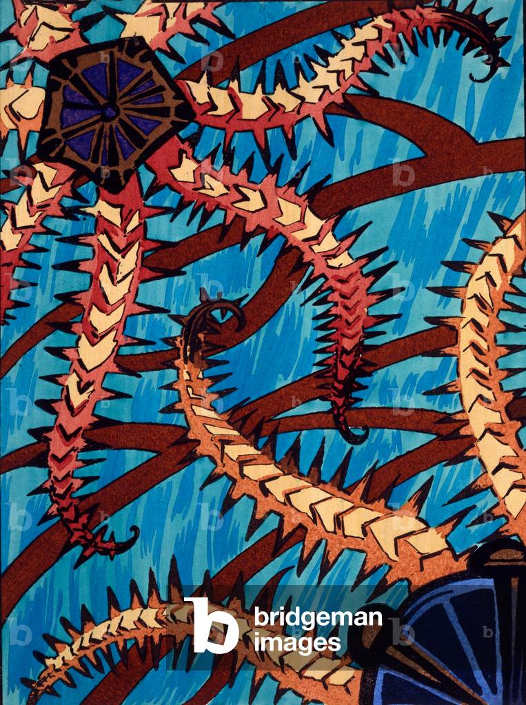 Ocean Fantasies, wallpaper designs by Raskin, Paris, c.1920s-30s (colour litho)