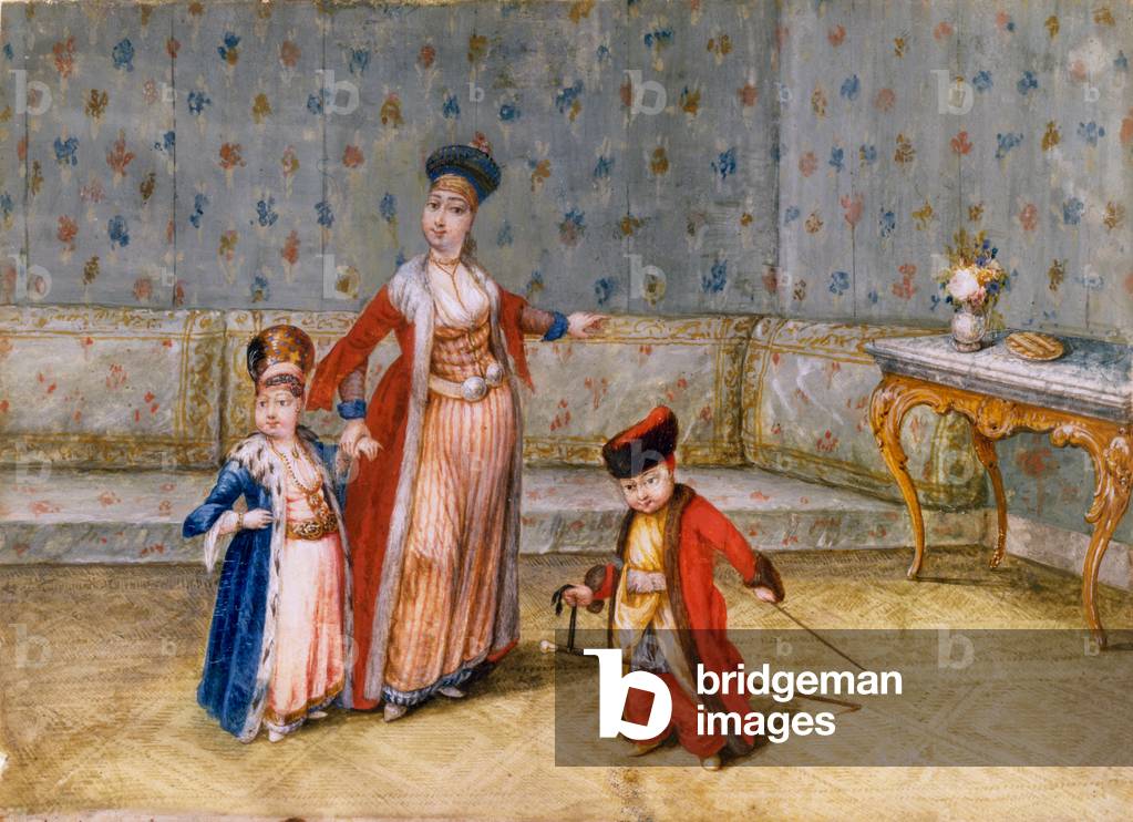 Fanariot Family, late 19th century (w/c on paper)