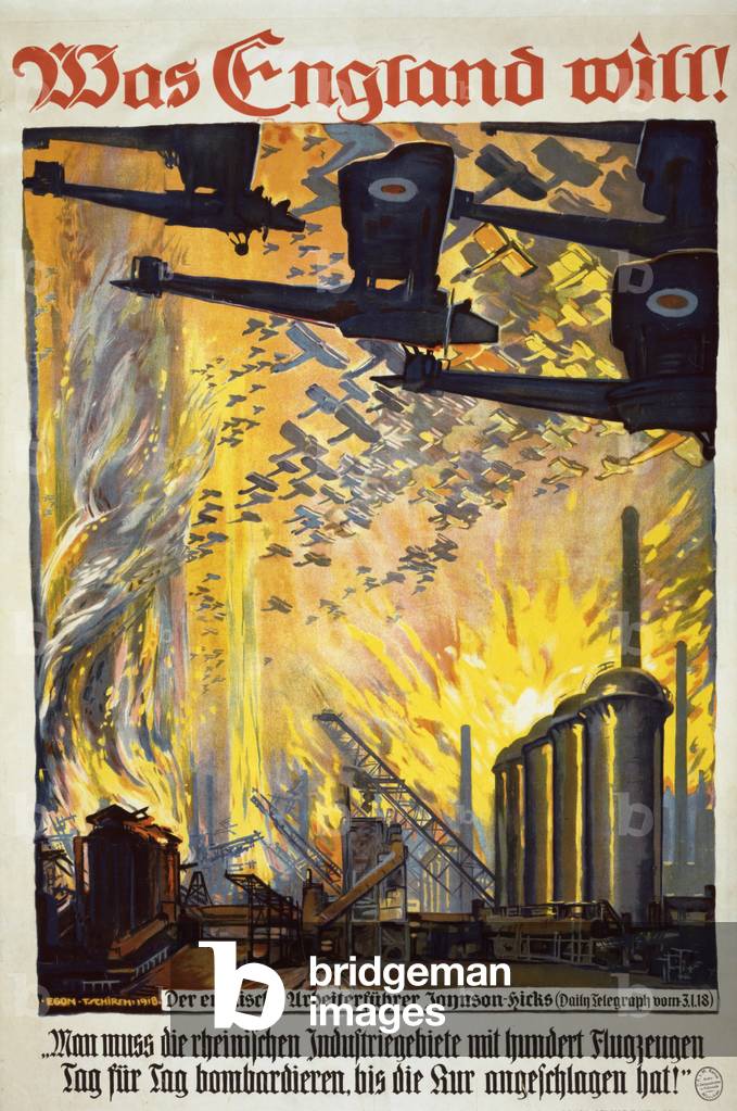 What England Wants!, pub. Berlin, 1918 (colour litho)