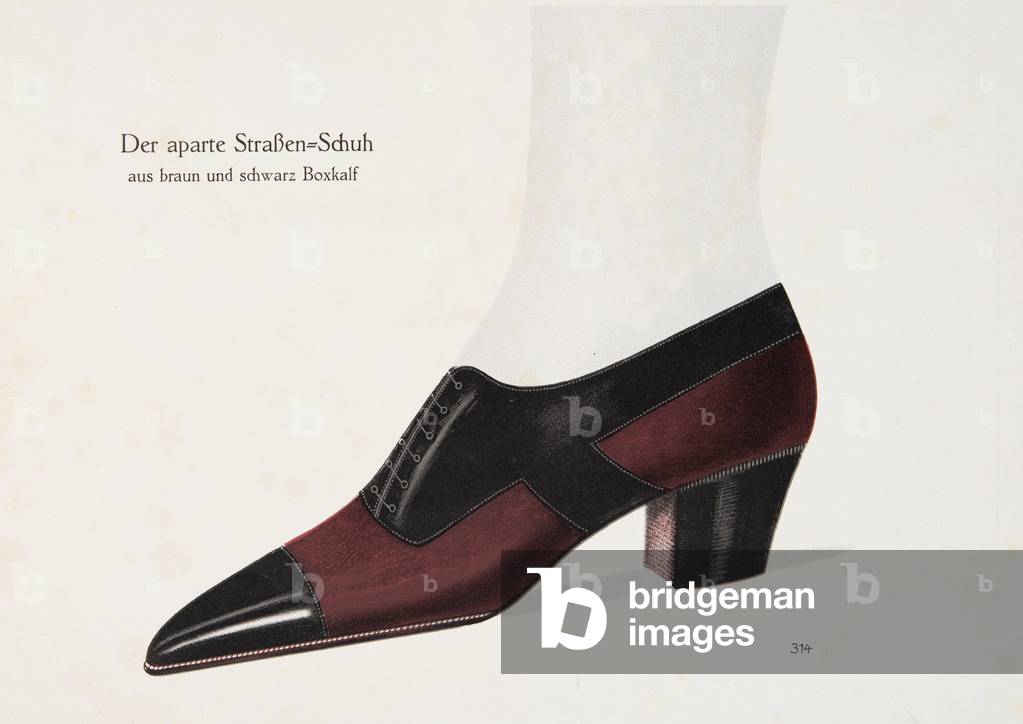 Der aparte Straßen-Schuh, from 'Die Schuhmode', pub. 1924/25 (colour lithograph)